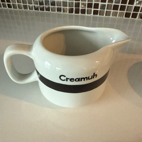 Fish Eddy NYC Cawfee Shuguh Creamuh Ceramic Coffee Set Rare - Picture 4 of 12